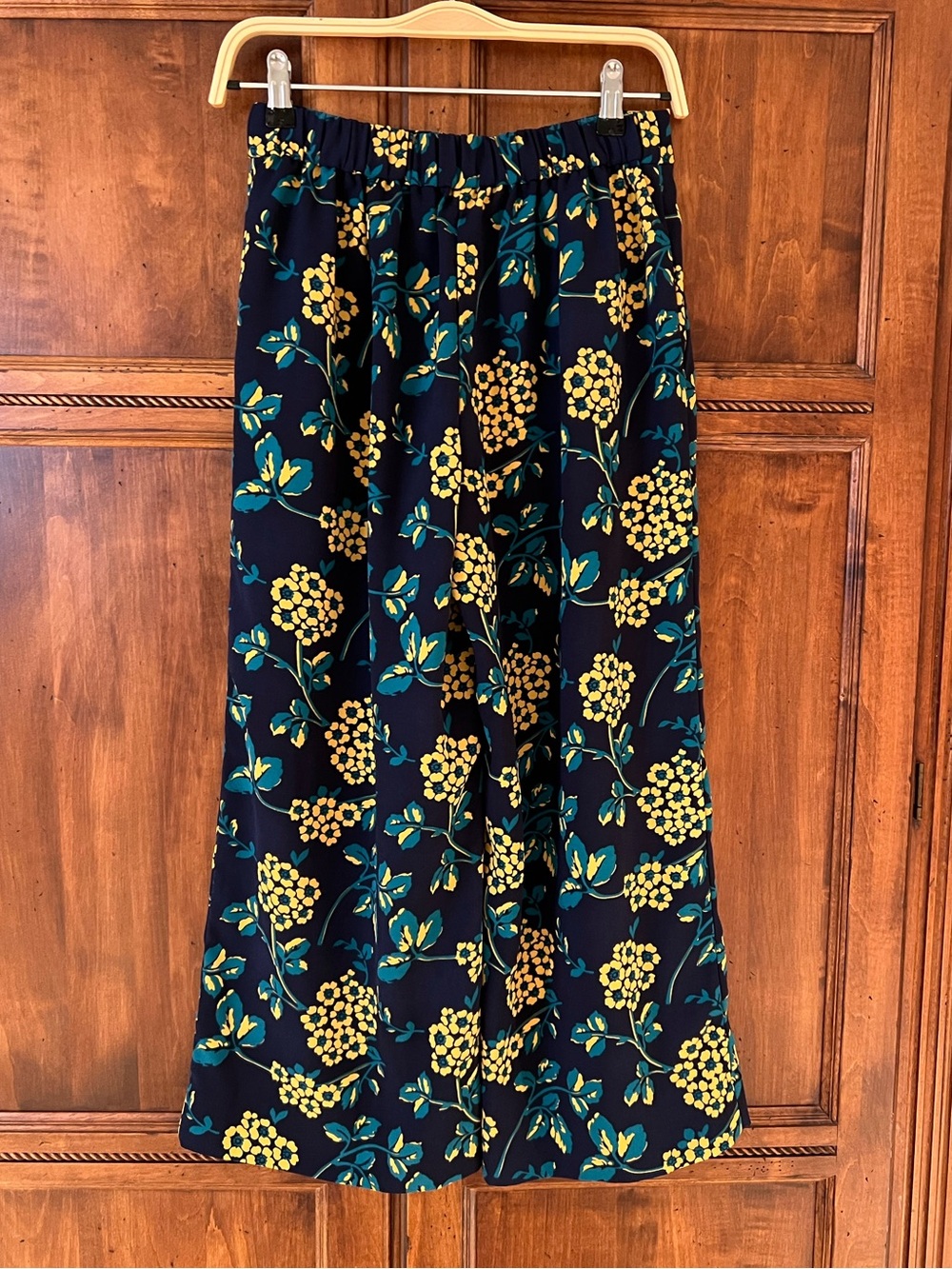 J.Crew navy floral wide-leg pants | Size 2 | Pockets | Like New - Picture 4 of 12